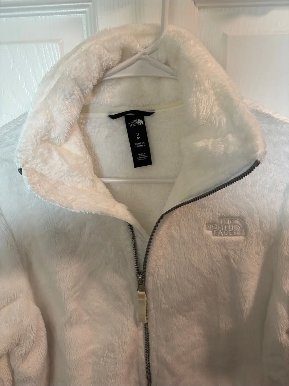 The North Face Plush Fleece Full-Zip Jacket in White/Cream - Picture 5 of 6